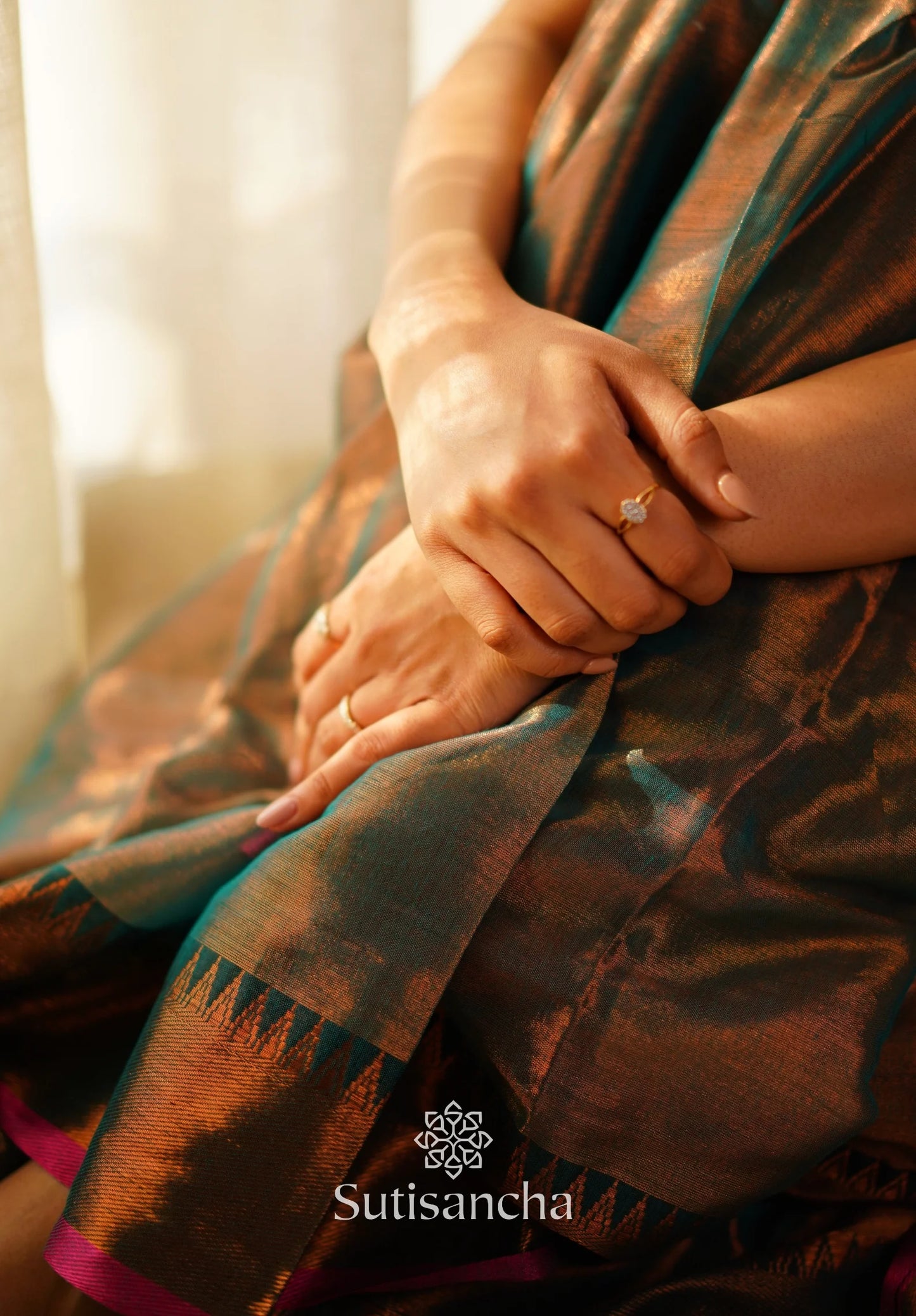 Rama Green Handloom Cotton Tissue Saree