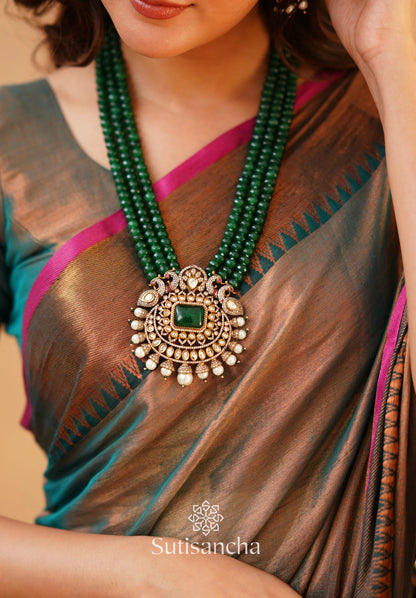 Rama Green Handloom Cotton Tissue Saree